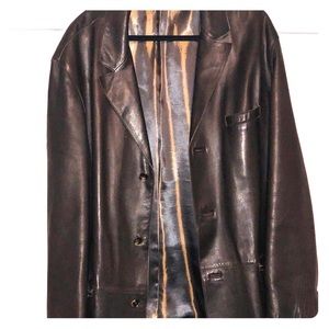 Andrew Marc dark chocolate three button blazer